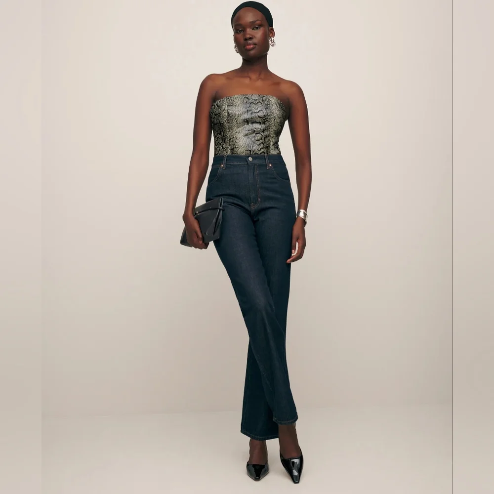 NEW Reformation Veda Madison Leather Top in color Venom - Picture 4 of 5